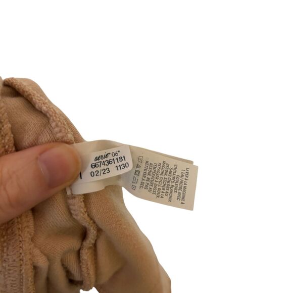 Offline by Aerie Summer Lights Tan Smiley Face Terrycloth Shorts Women's Small - Picture 5 of 7